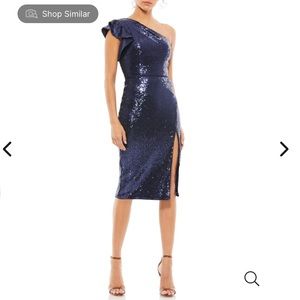 NWT Mac Duggal Asymmetrical Sequin Cocktail Dress size 10